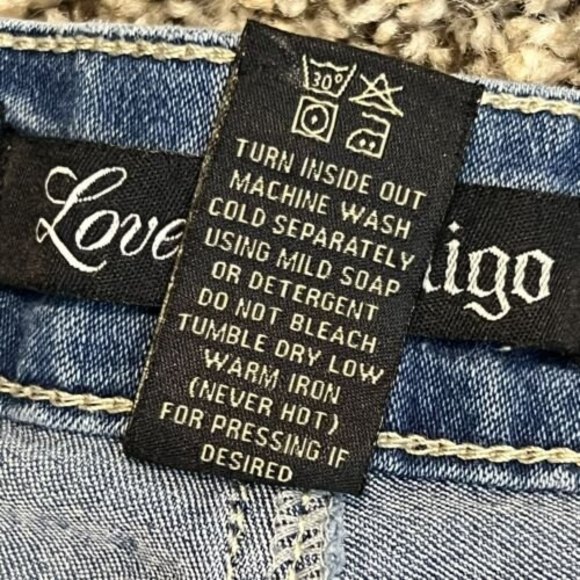 Love Indigo Size 16 Longer Length Embellished Distressed Denim Shorts Pearls - Picture 6 of 7